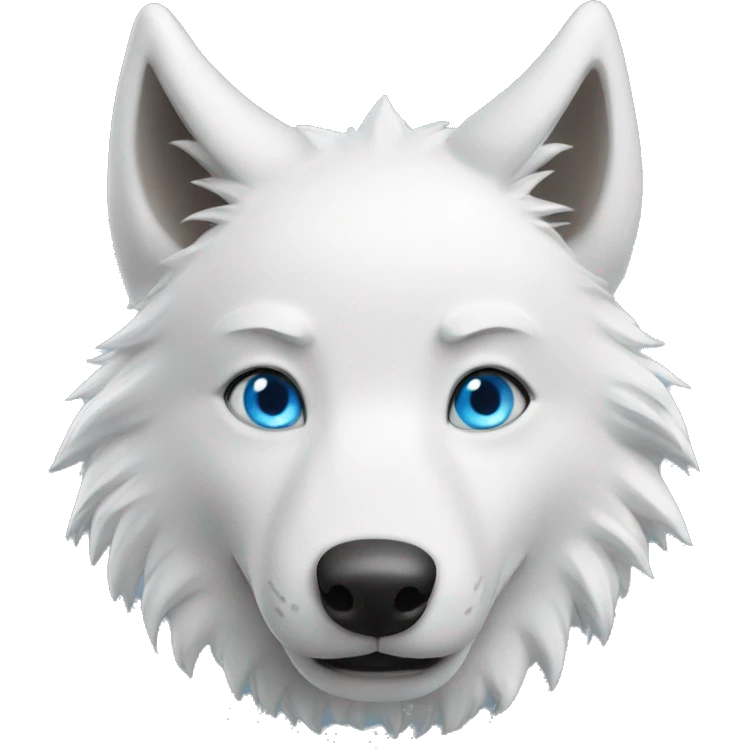 Happy White Wolf Blue Eyes emoji