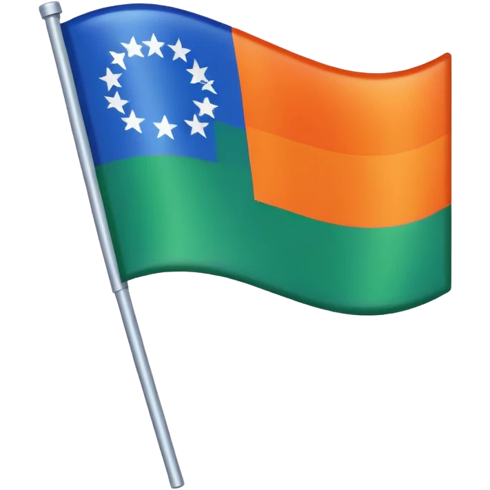 Emoji de drapeau avec les couleurs suivante : 🟦🟧🟩⚪️ emoji