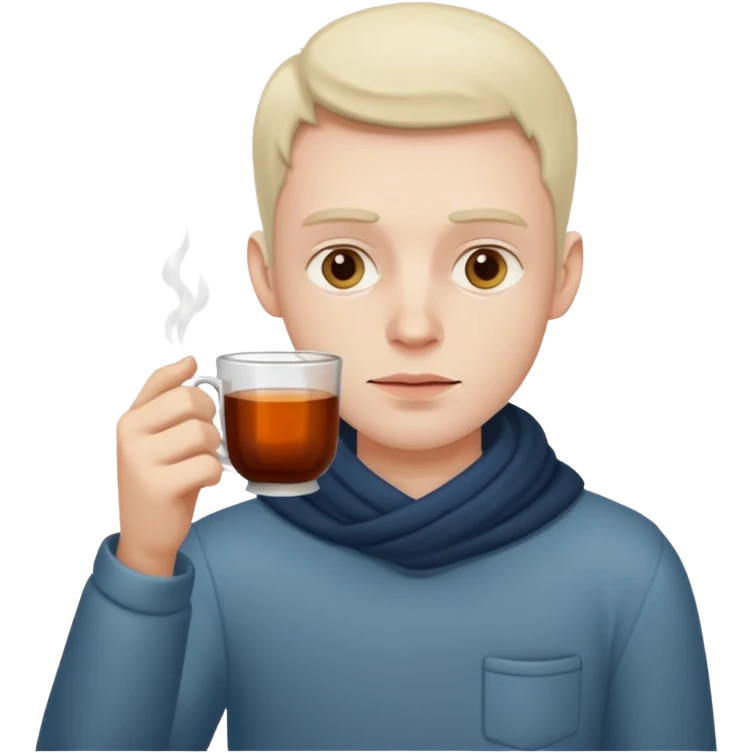 sick man drinking hot drink emoji
