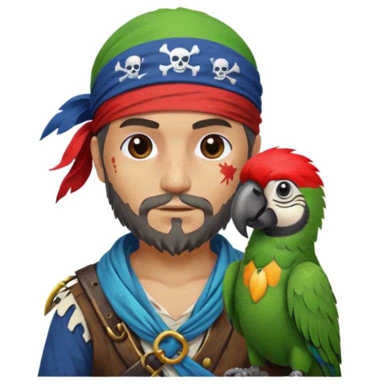 pirate and parrot emoji