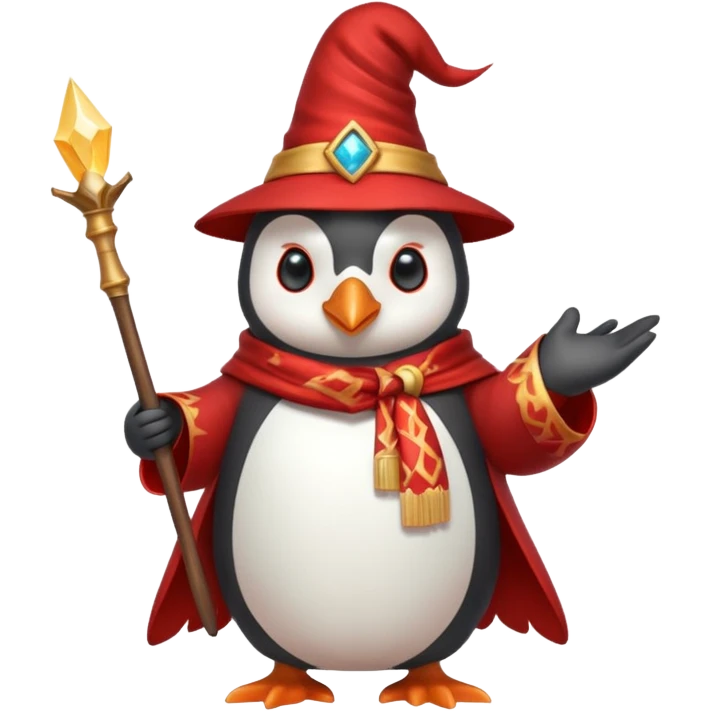red Penguin Wizard emoji