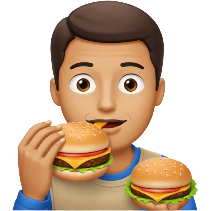 hombre comer amburguesa emoji