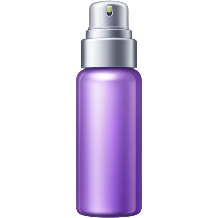 Emoji of a body highlighter spray. It is a small cylindrical purple bottle. emoji