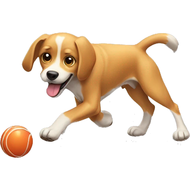 Dog playing fetch  emoji