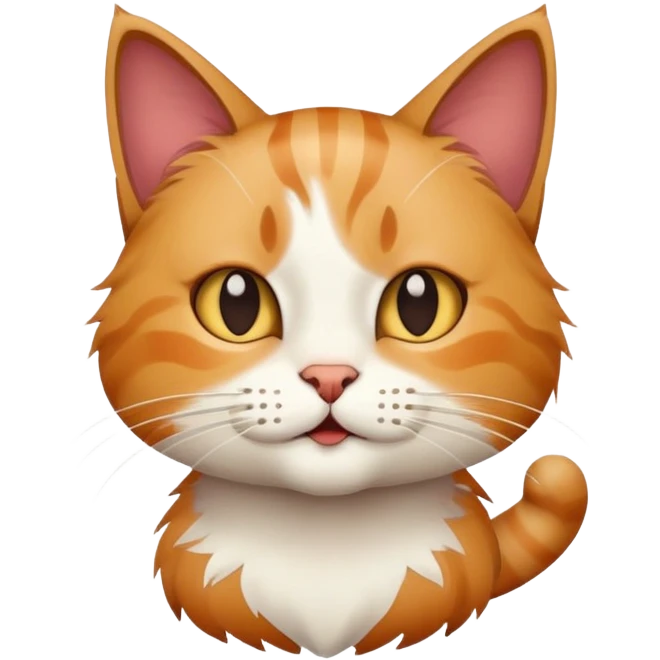 Crooked Cat with hair can talk  emoji