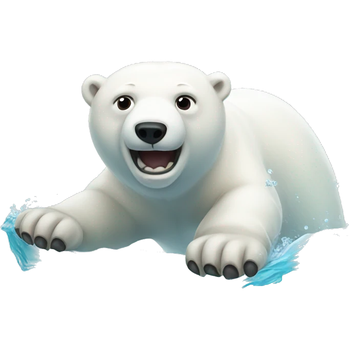 swimming polar bear emoji