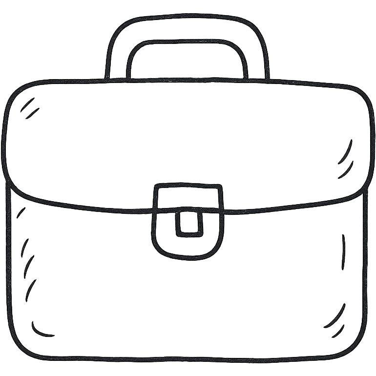 hand drawn outlined briefcase icon emoji