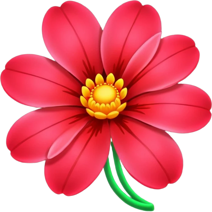 Red néon flowers emoji