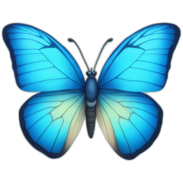 Blue butterfly with heart emoji