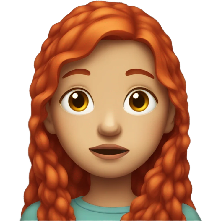 redheaded girl crying emoji