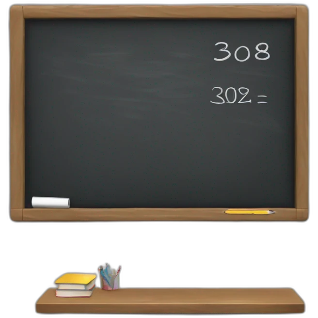 blackboard with written 308 emoji