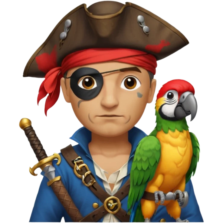 pirate and parrot emoji