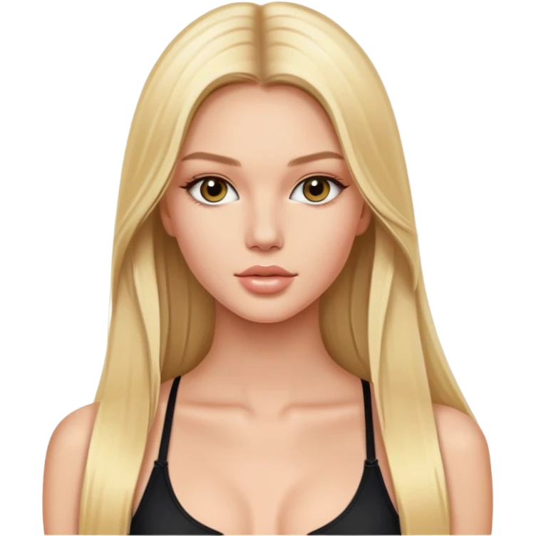 victoria’s secret model with long blonde straight hair emoji