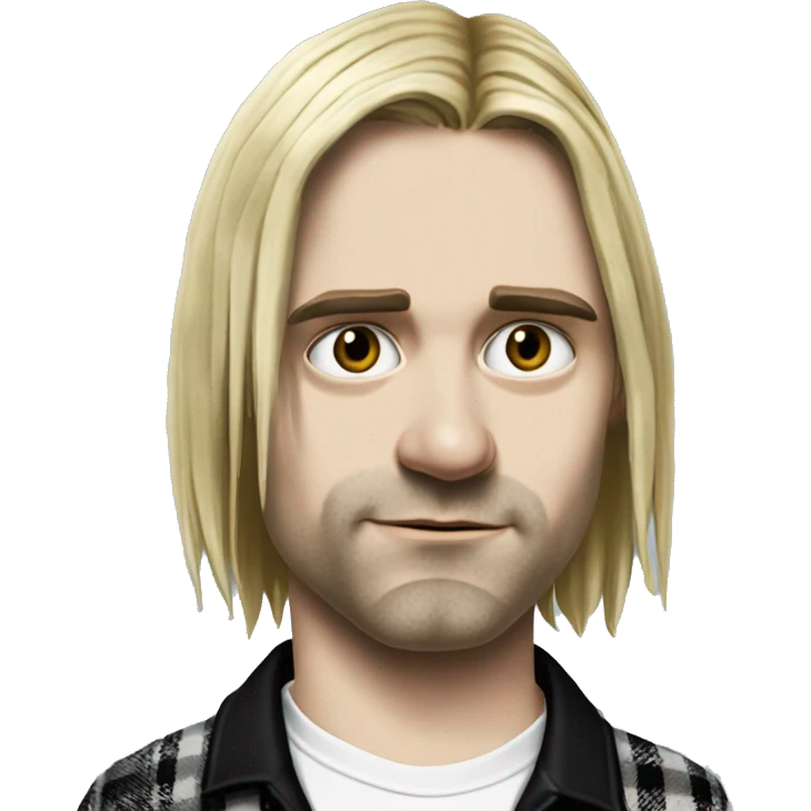 Realistic Kurt Cobain wearing Wednesday Addams T-shirt lapels  emoji