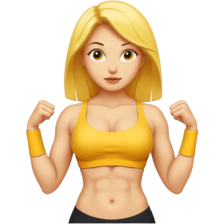 Female abs 6pack core yellow skin curves  emoji