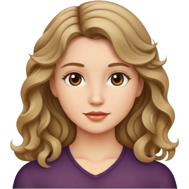 Menina do cabelo loiro escuro ondulado  emoji