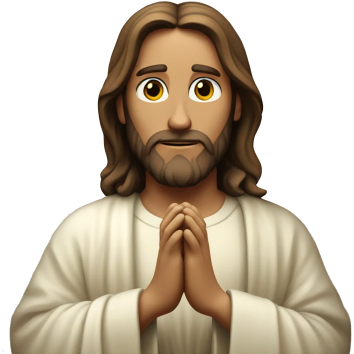 jesus christ pray with heart in his hand emoji