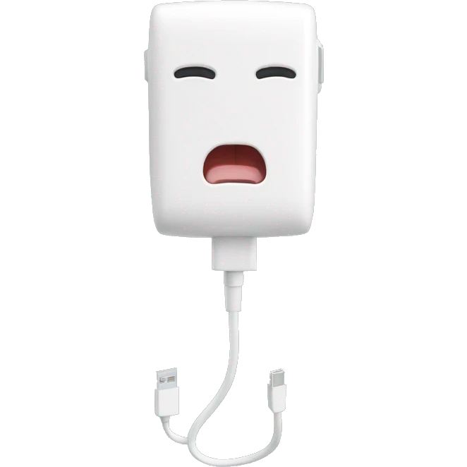 Phone charger with muscles emoji