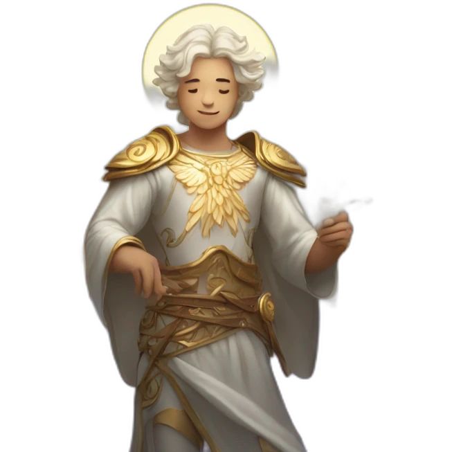 Celestial angel bard with astral wings emoji