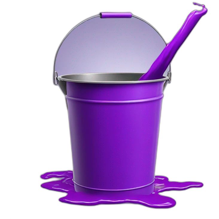 Photoshop Fill tool Metal bucket pouring purple paint emoji