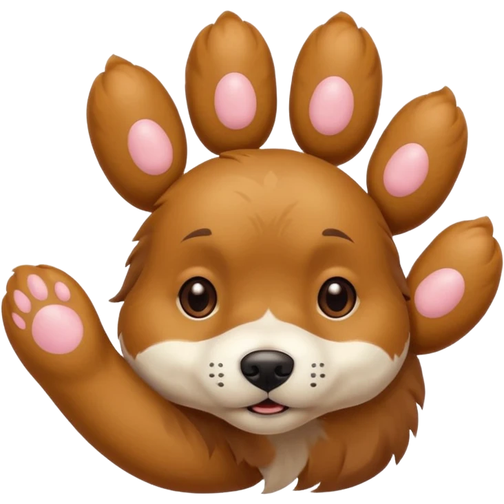 Dog paw raised in a clenched salute emoji