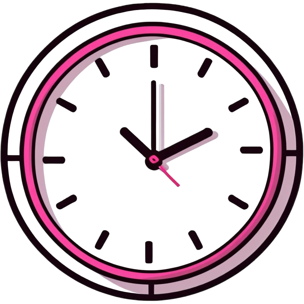 pink clock emoji