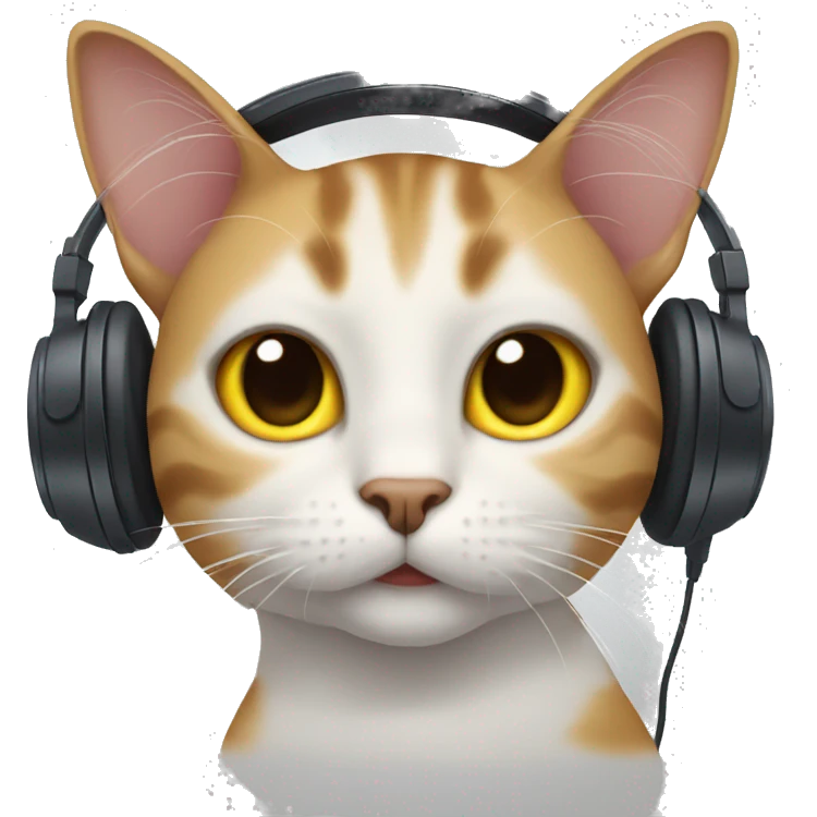Cat with headphones  emoji