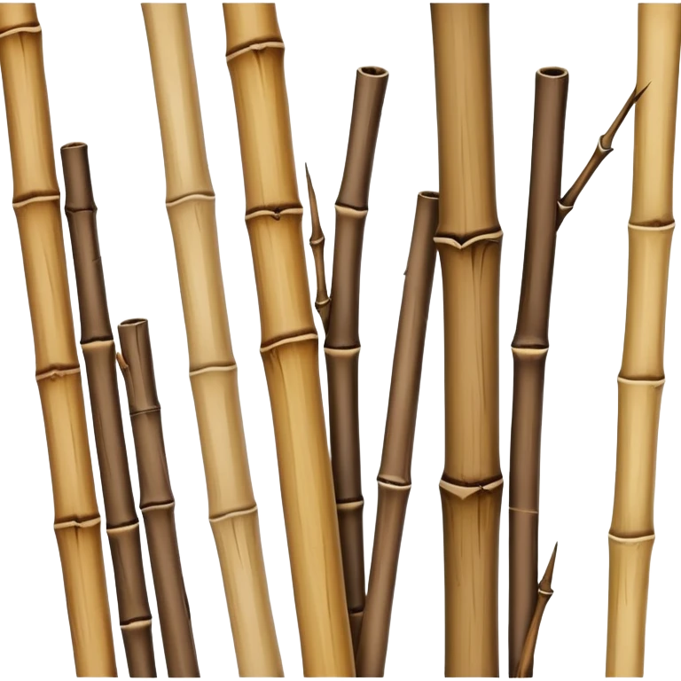 dried bamboo stalks, tan and brown color, cracked texture emoji