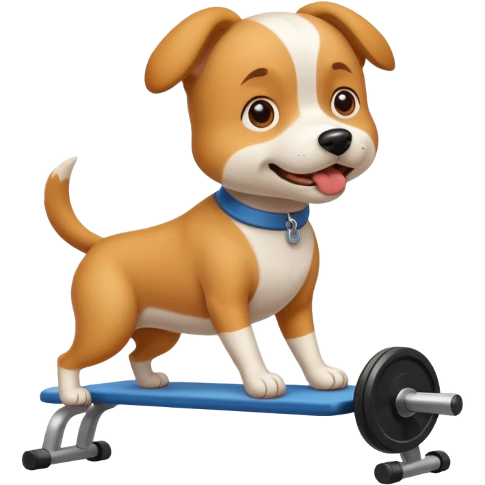 dog doing exercise emoji