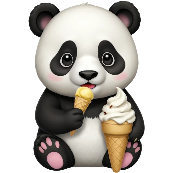 Panda eating ice cream emoji