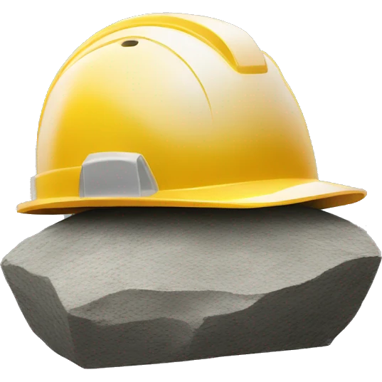 construction helmet  on a stone emoji