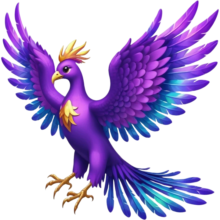 a purple pheonix with wings spread out emoji