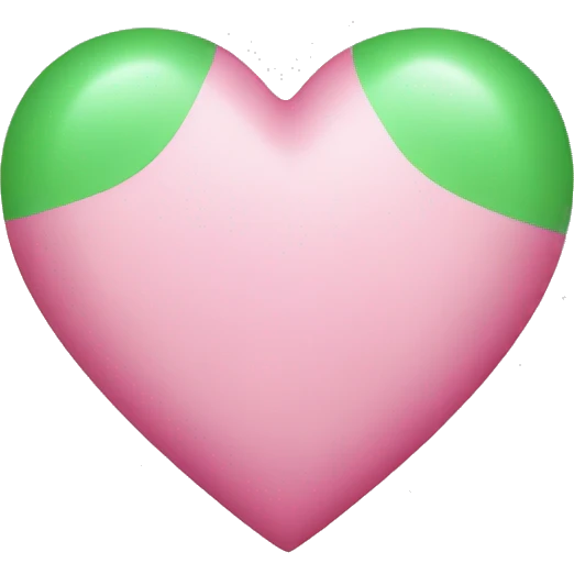 pink and green heart  emoji