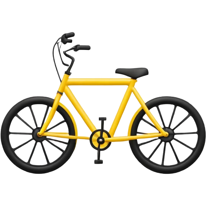 Create a Telugu Desam Party (TDP) flag emoji: bright solid yellow background, simple black bicycle icon in the center. Flat emoji style, bold colors, clean edges, no text, no gradients, no shadows. Square 1:1 ratio, transparent background, minimal and clear like a system emoji. emoji