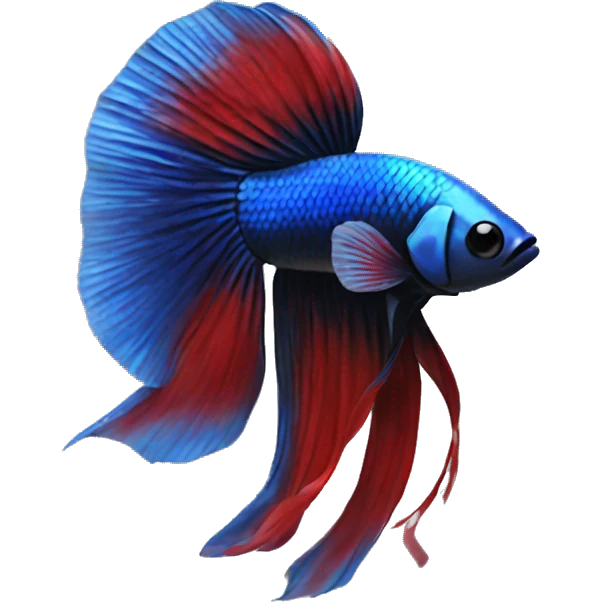 Blue red black Betta fish emoji