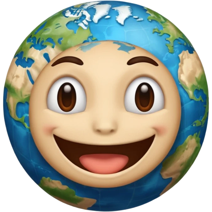 Planet earth emoji face on the office  emoji