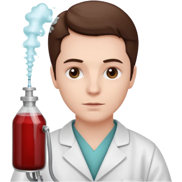 A victorian surgeon using a carbolic spray and wearing a gown emoji