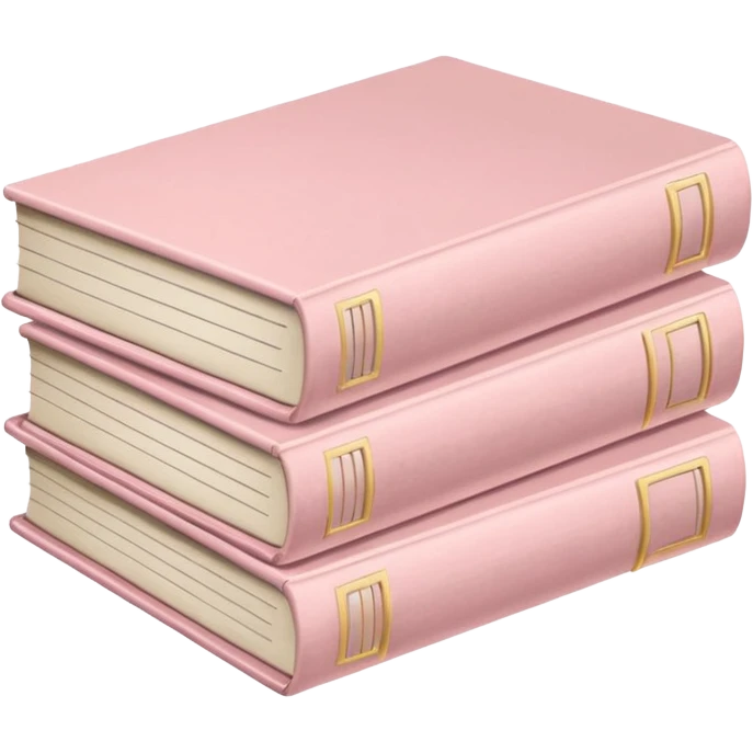 stack of pale pink language books emoji
