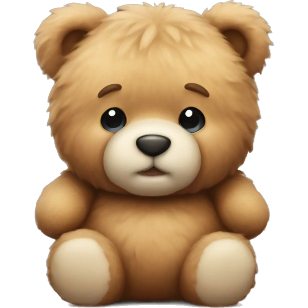 Fluffy cute chubby teddy bear emoji