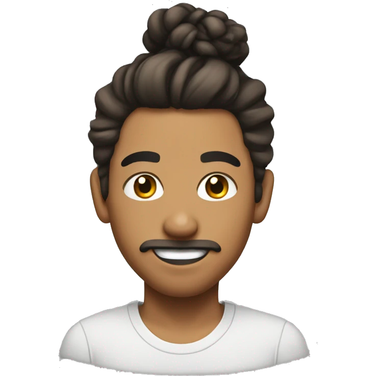 lightskin man with a messy bun emoji