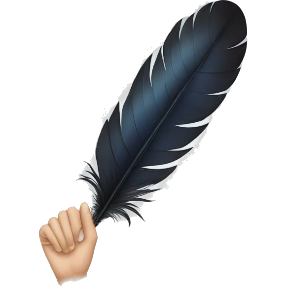 hand holding feather emoji