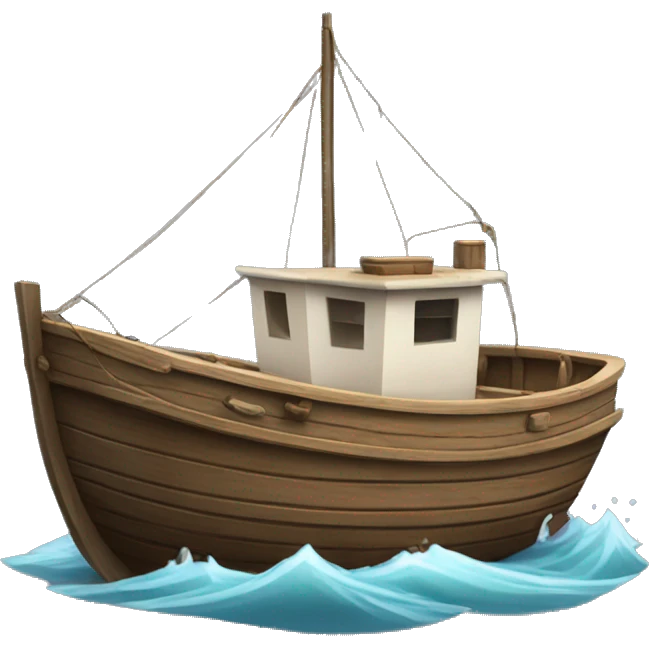 barco pesca antigo artesanal emoji