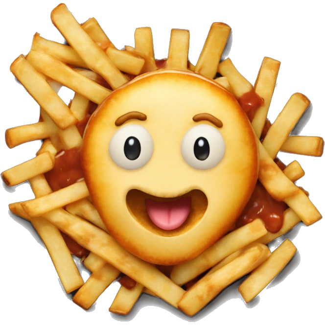 Poutine qui mange une poutine  emoji