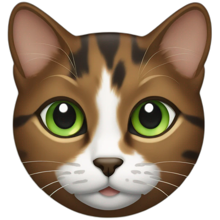 brown calico cat with green hazel eyes emoji