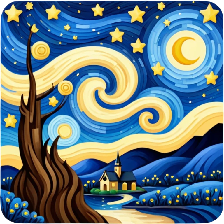 The Starry Night painting emoji