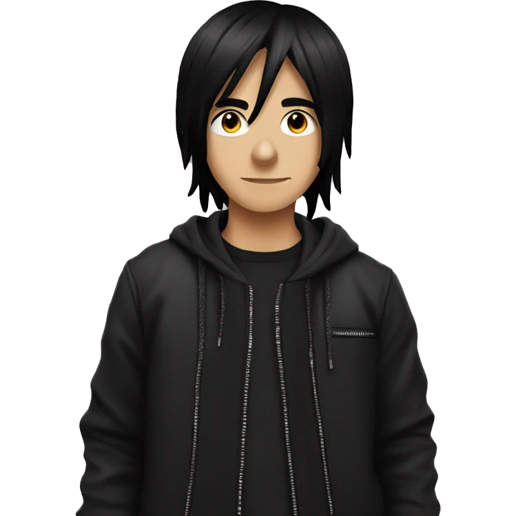 an emo kid name jack  with black hair and he is on kids emoji