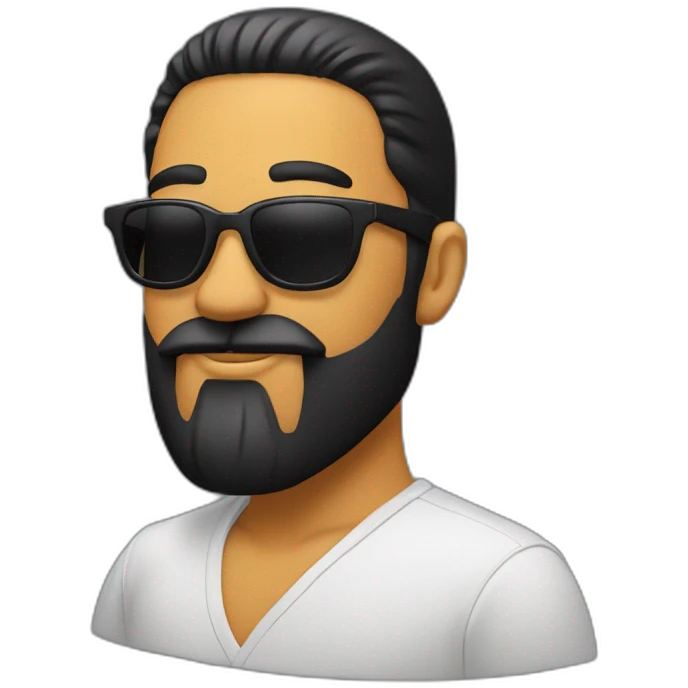 sunglasses black beard guy tilted head to the left emoji