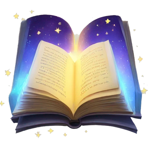 a magical book with a shine emoji