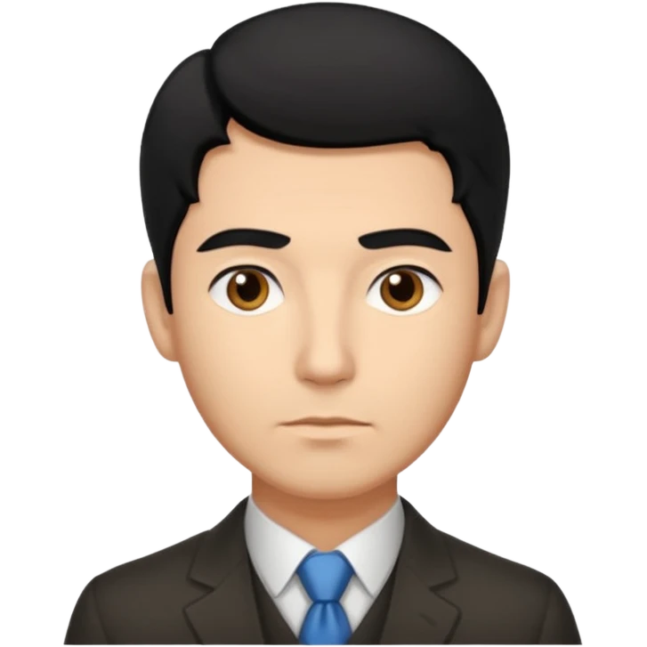 emoji of a 30-year-old man, mature appearance, gentleman features, black hair, thoughtful expression emoji