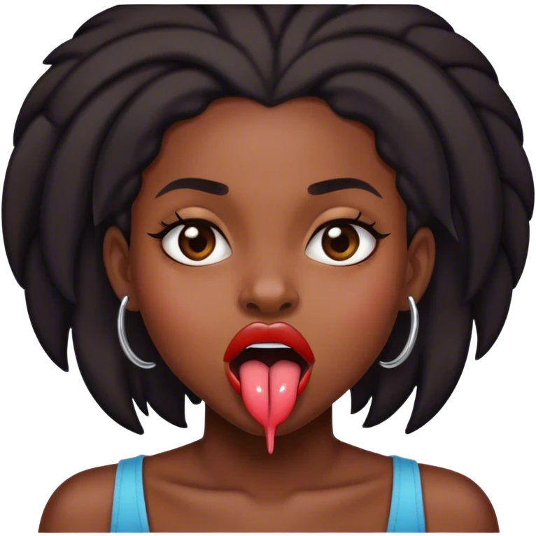 Black girls piercing langue  emoji